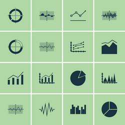 Set of graphs diagrams and statistics icons vector