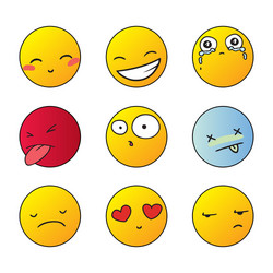 Emotions Characters Cartoon Group Royalty Free Vector Image
