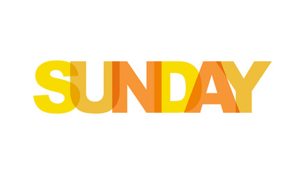 sunday phrase overlap color no transparency vector image