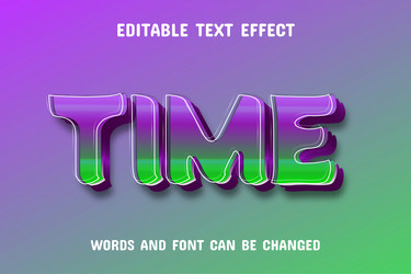 Time text - editable gradient effect vector