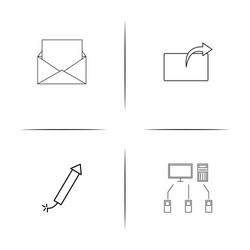 Web and text simple linear icons set outlined vector