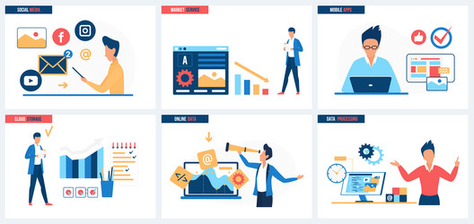 cloud storage and data processing market analysis vector image