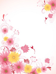 Elegant Pink Floral Background Vector Image