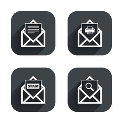 Mail envelope icons message document symbols vector