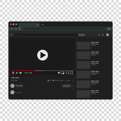 Realistic computer video web site template mockup vector