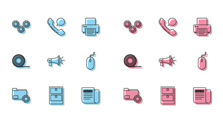 set line folder settings with gears archive vector image