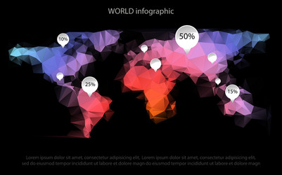 World map infographic vector