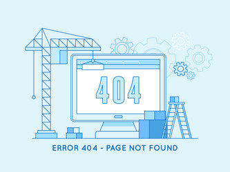 404 page design template and web site under vector