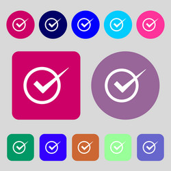check mark sign icon checkbox button 12 colored vector image