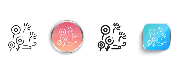dandelion icon thin linear regular and button vector image