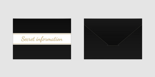 Decorative black envelope mock up vector