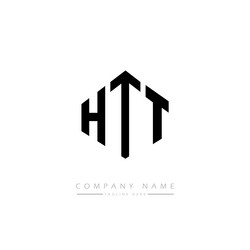 htt letter logo design with polygon shape vector