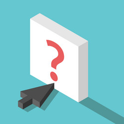 isometric cursor question button vector image