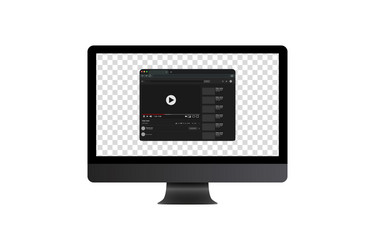 Realistic computer video web site template mockup vector