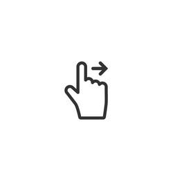 Swipe or scroll icon pointing hand with right vector