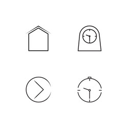 time linear icons set simple outline vector image