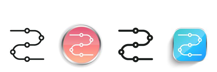 brock cord icon thin linear regular and button vector image