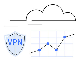 secure vpn connection with cloud computing vector image