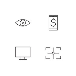 cyber security linear icons set simple outline vector image
