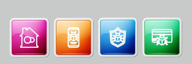set line smart home system bug on mobile vector image