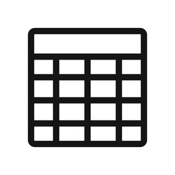 table layout icon set data organization vector image