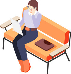 businesswoman isometric vector