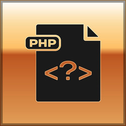 Black php file document download button icon vector