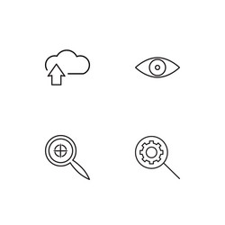 cyber security linear icons set simple outline vector image