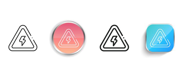 danger icon thin linear regular and button style vector image