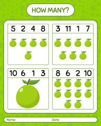 How many counting game with guava worksheet vector