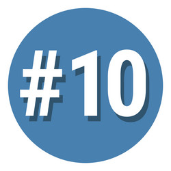 number 10 ten symbol sign in circle 10th tenth vector