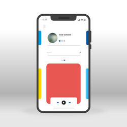 red and blue music player ui ux gui screen vector image