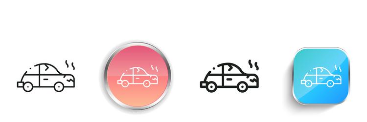 broken car icon thin linear regular and button vector image