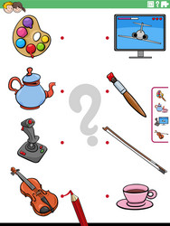 Children's Matching Game - Object Recognition vector image