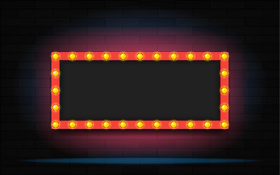 frame with light bulb and space for text on brick vector