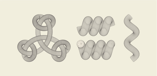 spiral 3d connection structure geometric element vector