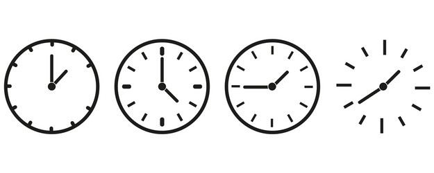 Time and clock icons set vector