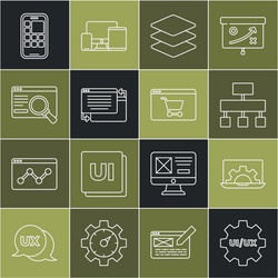 set line ui or ux design web development site vector image