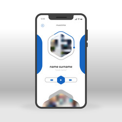 blue music player ui ux gui screen for mobile vector image