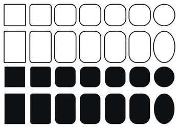 classic scalloped edge frame stroke and fill set vector image