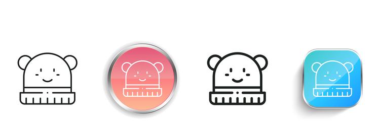 hat icon thin linear regular and button style vector image