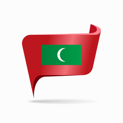 Maldives Flag Pointer Map vector image