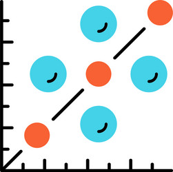 scatter plot color icon scattergram mathematical vector