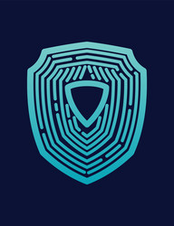 secure shield fingerprint scan vector image