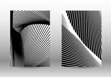 Set of abstract patterns with distorted lines vector