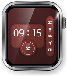 stylish smartwatch ui displaying time heart rate vector image