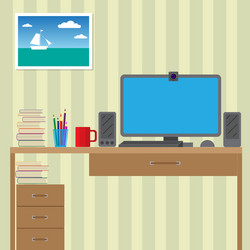 Workstation for use with the computer large vector