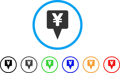 yen map pointer rounded icon vector image