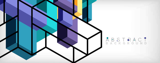 abstract background 3d cubes cubic elements vector image