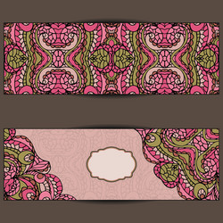 Abstract ethnic pattern cards setcute vector